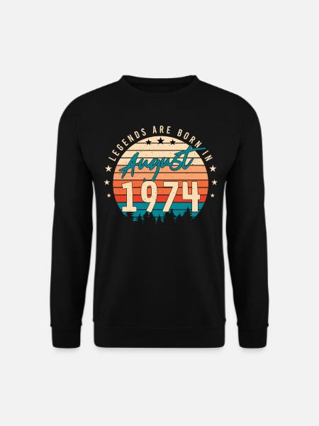 1974 Im August Geburtstagsgruss - Unisex Pullover - Schwarz