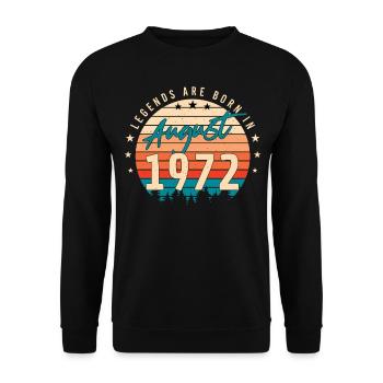 50. Jahrestag August 1972 - Unisex Pullover - Schwarz - Vorne - Alina (178cm) & Michal (187cm)