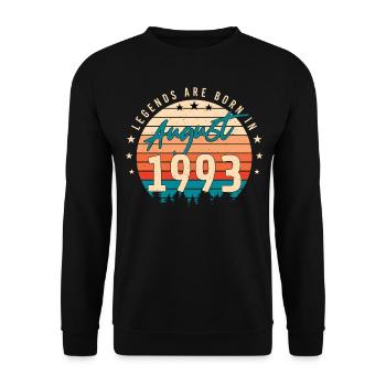 1993 August Gift Idea - Unisex Sweatshirt - black - Front - Alina (178cm) & Michal (187cm)