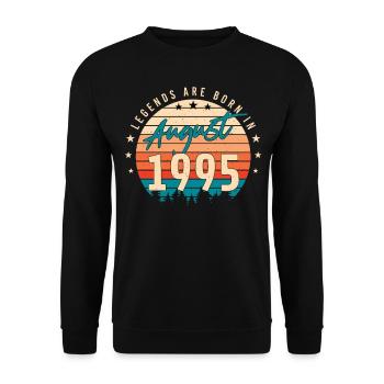 Mois de naissance Août 1995 - Sweat-shirt Unisexe - noir - Devant - Alina (178cm) & Michal (187cm)