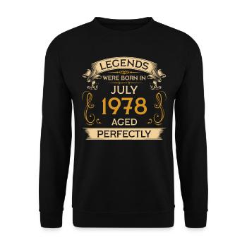 Birthday Legends est né en juillet 1978 - Sweat-shirt Unisexe - noir - Devant - Alina (178cm) & Michal (187cm)