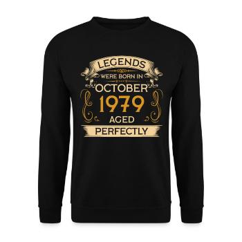 Birthday Legends est né en octobre 1979 - Sweat-shirt Unisexe - noir - Devant - Alina (178cm) & Michal (187cm)
