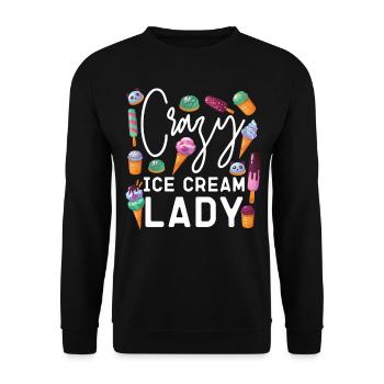 Ice Cream Girl Cone Popsicle Crazy - Unisex Pullover - Schwarz - Vorne - Alina (178cm) & Michal (187cm)
