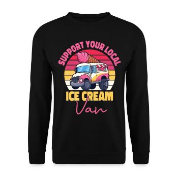 Crème glacée Crème glacée Van Truck Cone - Sweat-shirt Unisexe - noir - Devant - Alina (178cm) & Michal (187cm)
