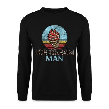 Ice Cream Boy Cone Sundae Retro - Unisex Pullover - Schwarz - Vorne - Alina (178cm) & Michal (187cm)