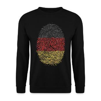 German Germany German fingerprint flag - Unisex Sweatshirt - black - Front - Alina (178cm) & Michal (187cm)