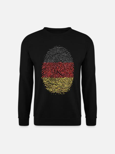 Deutsch Deutschland Deutscher Fingerabdruck Flagge - Unisex Pullover - Schwarz