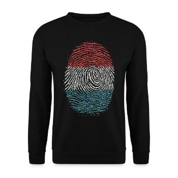 Pays-Bas Hollande Orange Empreinte Digitale Flag - Sweat-shirt Unisexe - noir - Devant - Alina (178cm) & Michal (187cm)