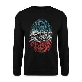 Serbe Serbie Serbe Empreinte digitale Drapeau d’empreintes digitales serbe - Sweat-shirt Unisexe - noir - Devant - Alina (178cm) & Michal (187cm)