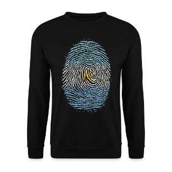Argentina Argentine Fingerprint Flag - Unisex Sweatshirt - black - Front - Alina (178cm) & Michal (187cm)