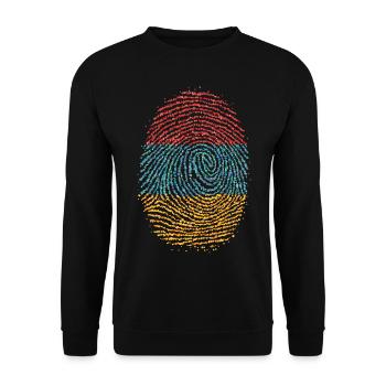 Armenia Armenian Armenian Fingerprint Flag - Unisex Sweatshirt - black - Front - Alina (178cm) & Michal (187cm)