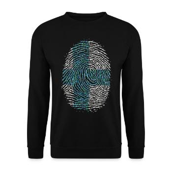 Finland Finnish Finnish Fingerprint Flag - Unisex Sweatshirt - black - Front - Alina (178cm) & Michal (187cm)
