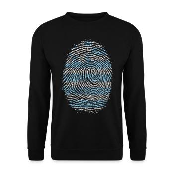 Greece Greek Fingerprint Flag - Unisex Sweatshirt - black - Front - Alina (178cm) & Michal (187cm)