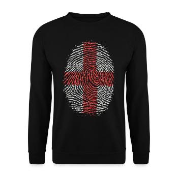 England Englisch Engländer Fingerabdruck Flagge - Unisex Pullover - Schwarz - Vorne - Alina (178cm) & Michal (187cm)