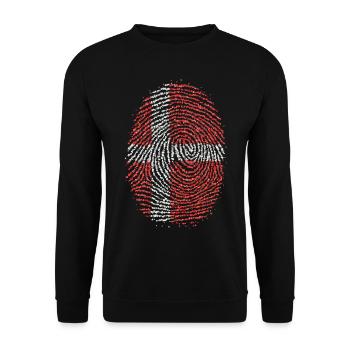 Danemark Danois Drapeau d’empreintes digitales - Sweat-shirt Unisexe - noir - Devant - Alina (178cm) & Michal (187cm)