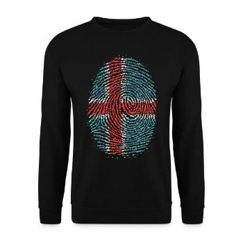 Iceland Icelandic Fingerprint - Unisex Sweatshirt - black - Front - Alina (178cm) & Michal (187cm)