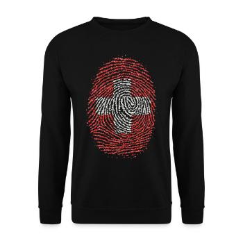 Suisse Drapeau suisse d’empreintes digitales suisses - Sweat-shirt Unisexe - noir - Devant - Alina (178cm) & Michal (187cm)