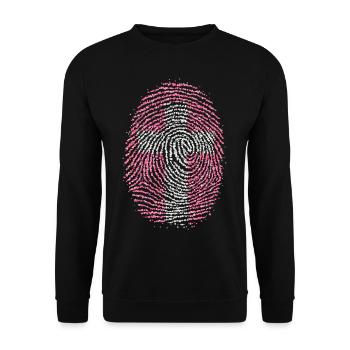 Empreinte digitale Croix Christ Foi chrétienne - Sweat-shirt Unisexe - noir - Devant - Alina (178cm) & Michal (187cm)