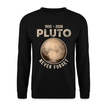 Pluto 1930-2006 never forget - Unisex Sweatshirt - black - Front - Alina (178cm) & Michal (187cm)