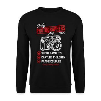 Photography Camera Photographer Funny Photo - Unisex Sweatshirt - black - Front - Alina (178cm) & Michal (187cm)