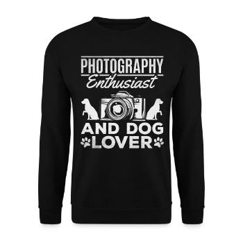 Photography enthusiast and dog lover - Unisex Sweatshirt - black - Front - Alina (178cm) & Michal (187cm)