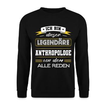 Ich Bin Dieser Legendäre Anthropologe Geschenk - Unisex Pullover - Schwarz - Vorne - Alina (178cm) & Michal (187cm)