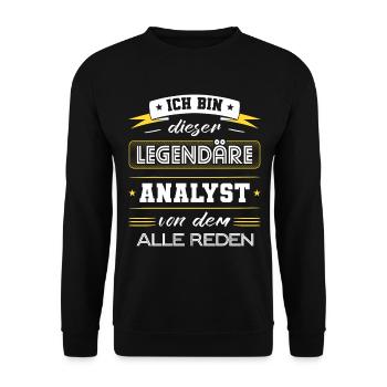 Ich Bin Dieser Legendäre Analyst Geschenk - Unisex Pullover - Schwarz - Vorne - Alina (178cm) & Michal (187cm)