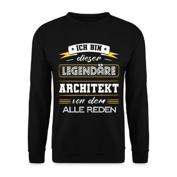 Ich Bin Dieser Legendäre Architekt Geschenk - Unisex Pullover - Schwarz - Vorne - Alina (178cm) & Michal (187cm)