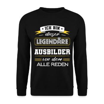 Ich Bin Dieser Legendäre Ausbilder Geschenk - Unisex Pullover - Schwarz - Vorne - Alina (178cm) & Michal (187cm)