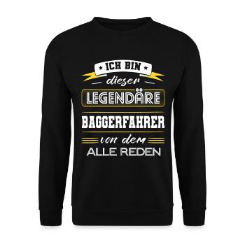 Ich Bin Dieser Legendäre Baggerfahrer Geschenk - Unisex Pullover - Schwarz - Vorne - Alina (178cm) & Michal (187cm)