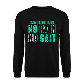 Physical Therapy No Pain No Gait Physics PT - Unisex Pullover - Schwarz - Vorne - Alina (178cm) & Michal (187cm)