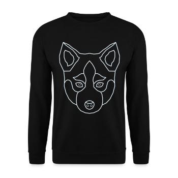 Siberian Husky Animal Motif Art Dog Print - Unisex Sweatshirt - black - Front - Alina (178cm) & Michal (187cm)