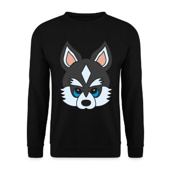 Siberian Husky Animal Motif Art Dog Print - Unisex Sweatshirt - black - Front - Alina (178cm) & Michal (187cm)
