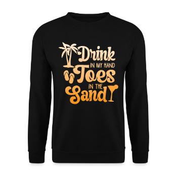 Boire dans mes orteils dans le sable Beach Holiday - Sweat-shirt Unisexe - noir - Devant - Alina (178cm) & Michal (187cm)
