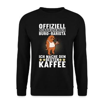 Abschiedsgeschenk Jobwechsel Kollegen - Unisex Pullover - Schwarz - Vorne - Alina (178cm) & Michal (187cm)