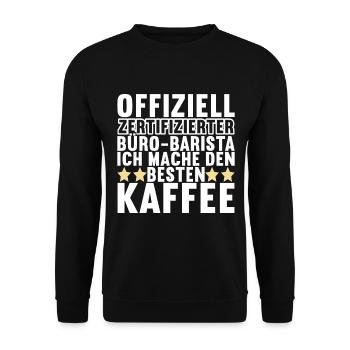 Abschiedsgeschenk Jobwechsel Kollegen - Unisex Pullover - Schwarz - Vorne - Alina (178cm) & Michal (187cm)