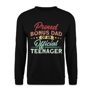 Bonus père d’une famille d’adolescents officielle - Sweat-shirt Unisexe - noir - Devant - Alina (178cm) & Michal (187cm)