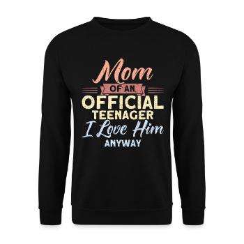 Mein Sohn freigeschaltet LVL Familie - Unisex Pullover - Schwarz - Vorne - Alina (178cm) & Michal (187cm)