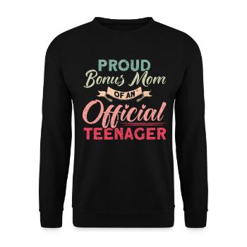 Mère bonus d’une famille d’adolescents officielle - Sweat-shirt Unisexe - noir - Devant - Alina (178cm) & Michal (187cm)