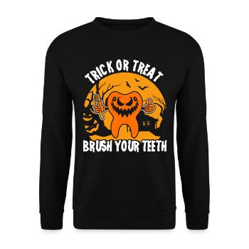 Dentist Halloween Costume Dental Assistant - Unisex Sweatshirt - black - Front - Alina (178cm) & Michal (187cm)