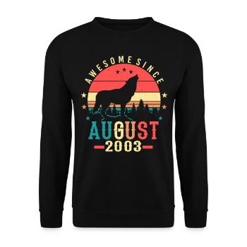 Year of birth 2003 in August - Unisex Sweatshirt - black - Front - Alina (178cm) & Michal (187cm)