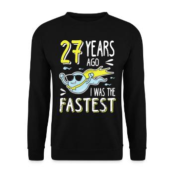 Il y a 27 ans, j’étais le 27e anniversaire le plus rapide - Sweat-shirt Unisexe - noir - Devant - Alina (178cm) & Michal (187cm)