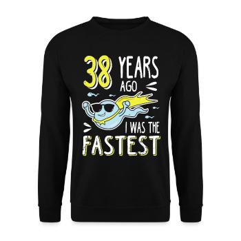 Il y a 38 ans, j’étais le 38e anniversaire le plus rapide - Sweat-shirt Unisexe - noir - Devant - Alina (178cm) & Michal (187cm)