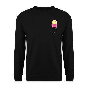 Ice Cream Pocket Cone - Unisex Pullover - Schwarz - Vorne - Alina (178cm) & Michal (187cm)