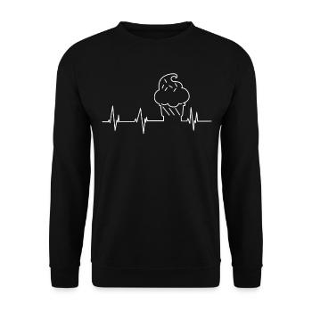 Ice Cream Heartbeat Cone Sundae - Unisex Pullover - Schwarz - Vorne - Alina (178cm) & Michal (187cm)