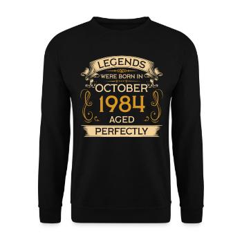 Birthday Legends est né en octobre 1984 - Sweat-shirt Unisexe - noir - Devant - Alina (178cm) & Michal (187cm)