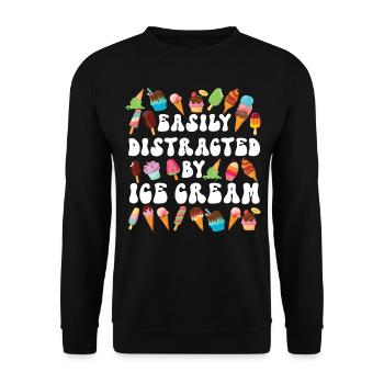 Ice Cream Cone Popsicle Easily - Unisex Pullover - Schwarz - Vorne - Alina (178cm) & Michal (187cm)