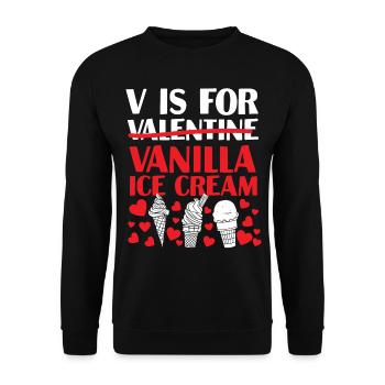 Ice Cream Valentines Day Cone - Unisex Pullover - Schwarz - Vorne - Alina (178cm) & Michal (187cm)