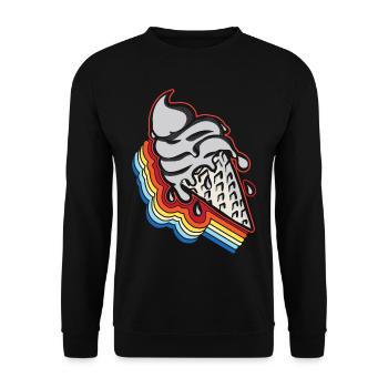 Ice Cream Retro Vintage Cone - Unisex Sweatshirt - black - Front - Alina (178cm) & Michal (187cm)