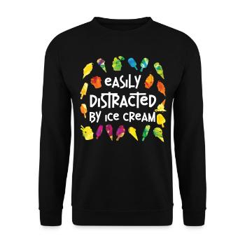 Ice Cream Cone Popsicle Easily - Unisex Pullover - Schwarz - Vorne - Alina (178cm) & Michal (187cm)